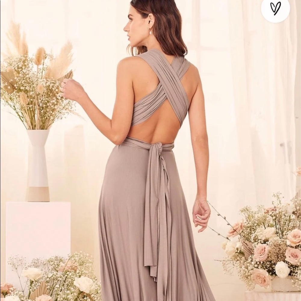 Lulu’s trick of the trade dress- taupe color small nwt